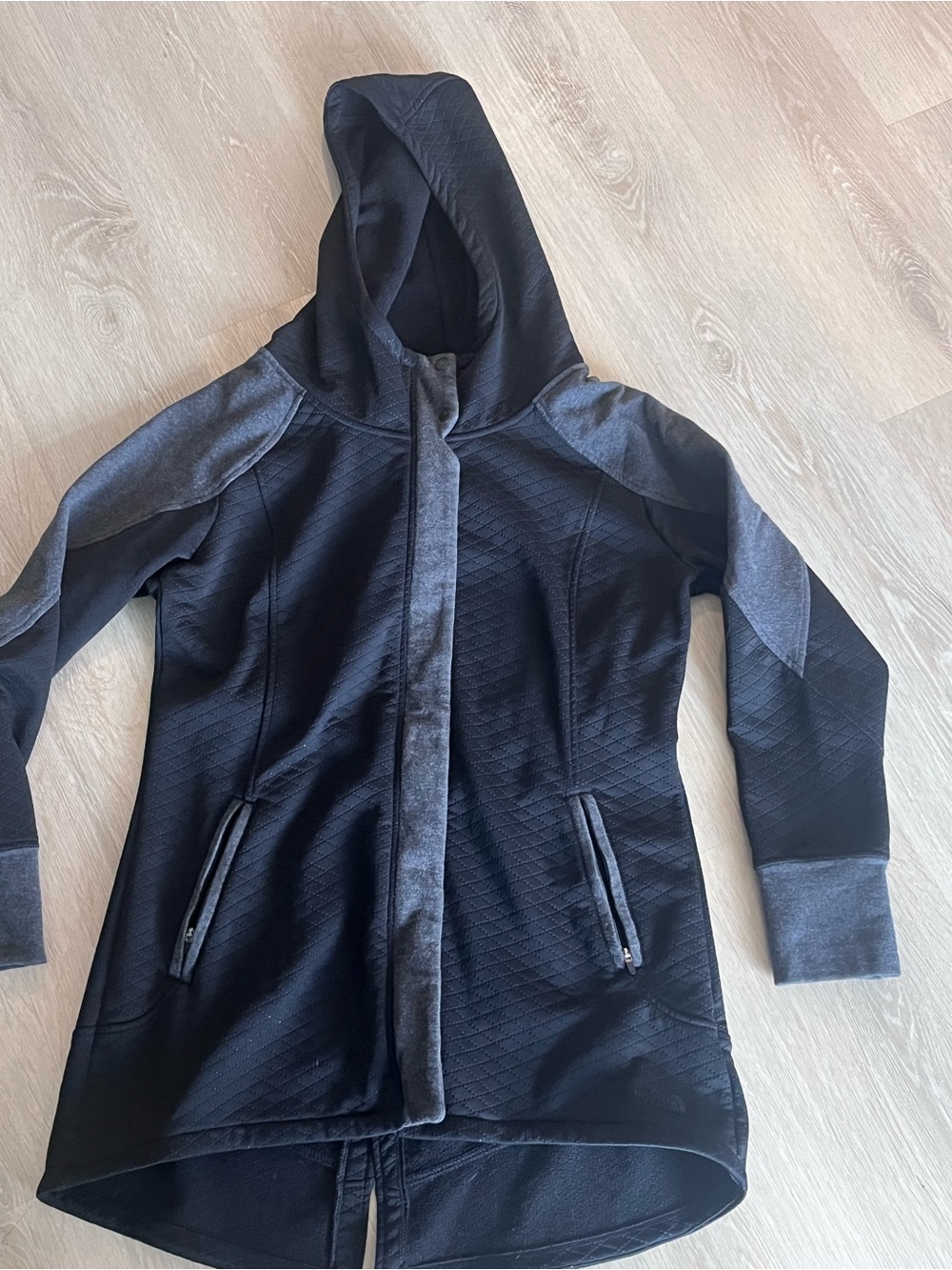 The North Face Women's Black & Gray Hooded Bomber Jacket